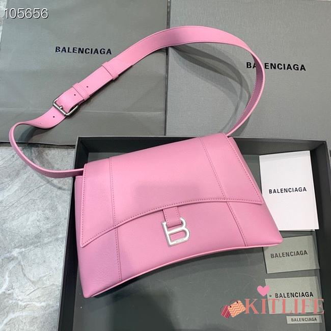 Kitlife Balenciaga Downtown Shoulder Bag Pink In Silver Hardware - 29X10X18cm - 1