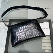 Kitlife Balenciaga Downtown Shoulder Crocodile Bag Black Matte Hardware - 29X10X18cm - 5