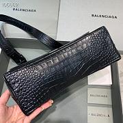 Kitlife Balenciaga Downtown Shoulder Crocodile Bag Black Matte Hardware - 29X10X18cm - 3