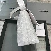 Kitlife Balenciaga Downtown Shoulder Crocodile Bag White Silver Hardware - 29X10X18cm - 4