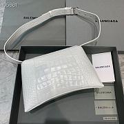 Kitlife Balenciaga Downtown Shoulder Crocodile Bag White Silver Hardware - 29X10X18cm - 5