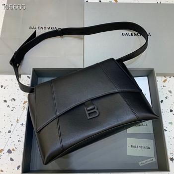 Kitlife Balenciaga Downtown Shoulder Black Bag Matte Hardware - 32x16x21cm