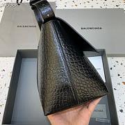 Kitlife Balenciaga Downtown Shoulder Crocodile Black Bag Matte Hardware - 32x16x21cm - 5