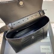 Kitlife Balenciaga Downtown Shoulder Crocodile Black Bag Matte Hardware - 32x16x21cm - 4