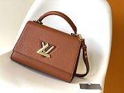 Louis Vuitton Original Single Twist In Taurillon Leather Handbag Brown - M57090 – 29x21x12 cm - 1