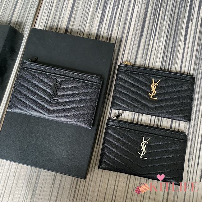 Kitlife YSL Saint Laurent Zipper Clutch - 23x13x1cm - 1