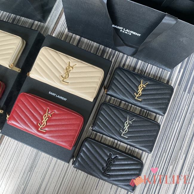 Kitlife YSL Saint Laurent Monogram zip-around wallet - 19x9cm - 1