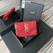 Kitlife YSL Saint Laurent Monogram Envelope Wallet Red - A026K - 13.5x9.5x3cm - 1