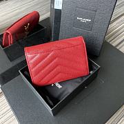 Kitlife YSL Saint Laurent Monogram Envelope Wallet Red - A026K - 13.5x9.5x3cm - 2