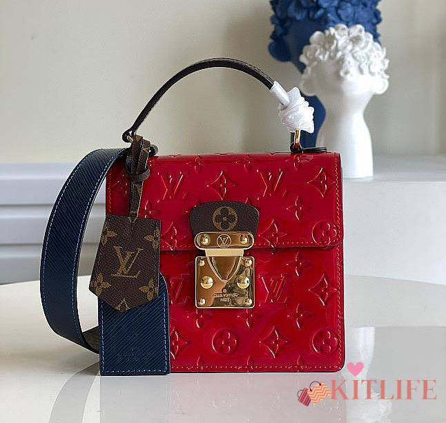 Louis Vuitton Spring Street Monogram Vernis Leather Handbag Scarlet- M90468 - 17.0 x 16.0 x 8.5 cm - 1