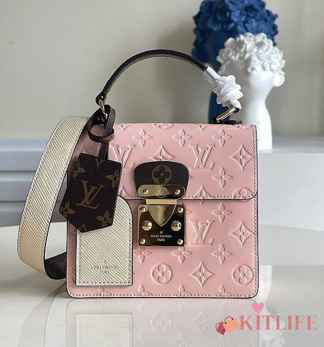 Louis Vuitton Spring Street Monogram Vernis Leather Handbag Rose Ballerine - M90468 - 17.0 x 16.0 x 8.5 cm (Black/White/Pink) - 1