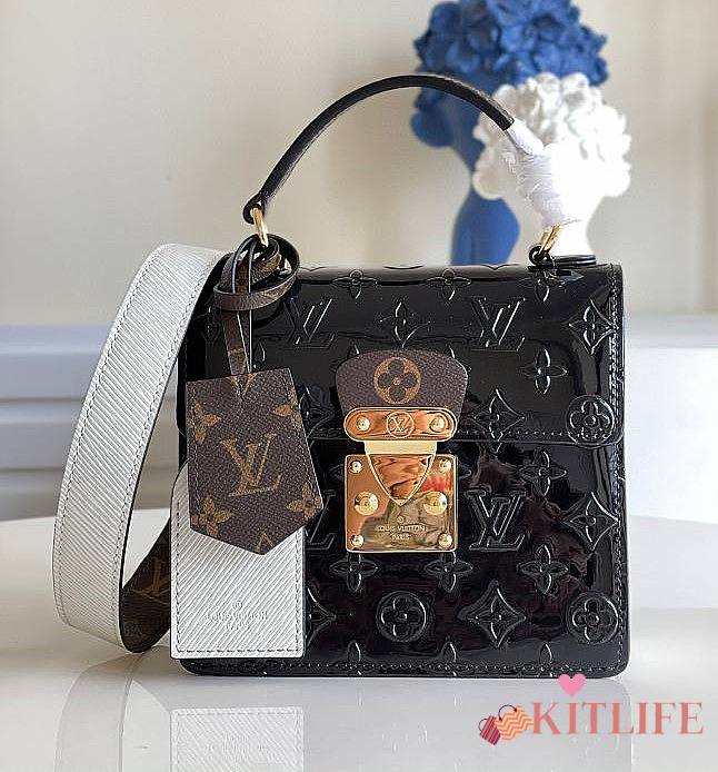 Louis Vuitton Spring Street Monogram Vernis Leather Handbag Black - M90468 - 17.0 x 16.0 x 8.5 cm - 1