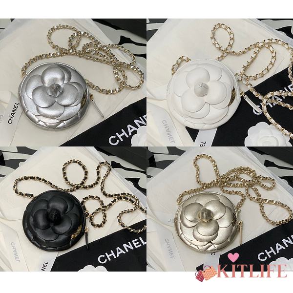Kitlife Chanel Camellia Flower Bag Black/White/Gold/Silver - 7.75 - 1