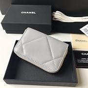 Kitlife Chanel Zipped Coin Purse In Grey - 7.5×2×11.cm - 6