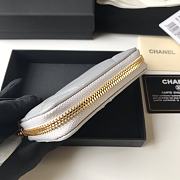 Kitlife Chanel Zipped Coin Purse In Grey - 7.5×2×11.cm - 5