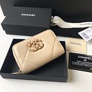 Kitlife Chanel Zipped Coin Purse In Beige - 7.5×2×11.cm - 1