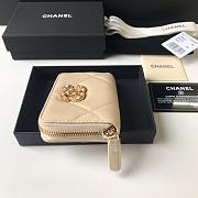 Kitlife Chanel Zipped Coin Purse In Beige - 7.5×2×11.cm - 6