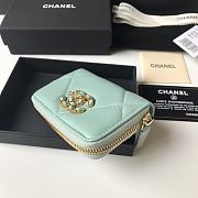 Kitlife Chanel Zipped Coin Purse In Mint - 7.5×2×11.cm - 6