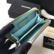 Kitlife Chanel Zipped Coin Purse In Mint - 7.5×2×11.cm - 2