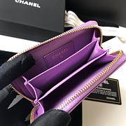 Kitlife Chanel Zipped Coin Purse In Purple - 7.5×2×11.cm  - 3