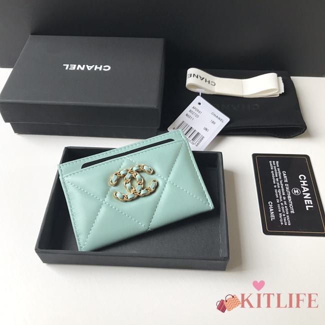 Kitlife chanel Card Holder Gold CC Buckle Mint - 11x7.5cm - 1