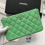 Kitlife Chanel Classic Pouch In Caviar Leather Green - 20x12.2x1cm - 2