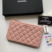 Kitlife Chanel Classic Pouch In Caviar Leather Pink - 20x12.2x1cm - 1