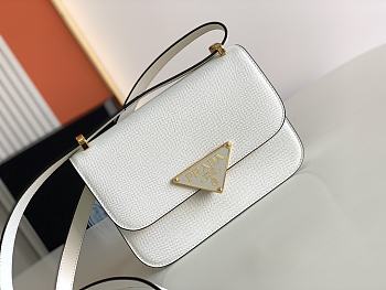 Kitlife Prada Saffiano leather shoulder bag white - 22x16x6cm