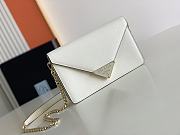 Kitlife Prada triangle logo-plaque crossbody bag white - 21.5x14x4cm - 1