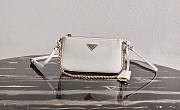 Kitlife Prada Leather Re-Edition 2000 shoulder bag in white - 20x11.5x5 - 1