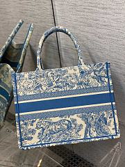 Kitlife Small Dior Book Tote Cornflower Blue Toile de Jouy Embroidery - 36*18*28cm - 6