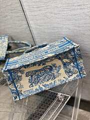Kitlife Small Dior Book Tote Cornflower Blue Toile de Jouy Embroidery - 36*18*28cm - 4