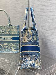 Kitlife Small Dior Book Tote Cornflower Blue Toile de Jouy Embroidery - 36*18*28cm - 2