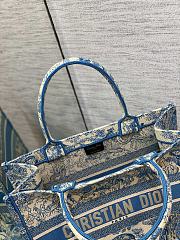 Kitlife Small Dior Book Tote Cornflower Blue Toile de Jouy Embroidery - 36*18*28cm - 3