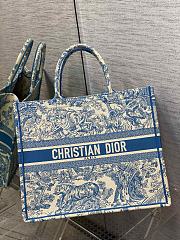 Kitlife  Dior Book Tote Cornflower Blue Toile de Jouy Embroidery - 42*18*35cm - 1