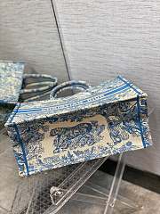 Kitlife  Dior Book Tote Cornflower Blue Toile de Jouy Embroidery - 42*18*35cm - 2