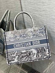 Kitlife Small Dior Book Tote Blue Gradient Toile de Jouy Embroidery - 36*18*28cm - 1