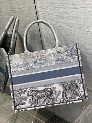 Kitlife Small Dior Book Tote Blue Gradient Toile de Jouy Embroidery - 36*18*28cm - 3