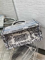 Kitlife Small Dior Book Tote Blue Gradient Toile de Jouy Embroidery - 36*18*28cm - 6