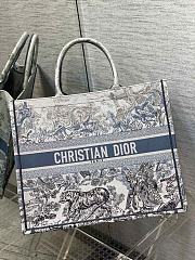 Kitlife Dior Book Tote Blue Gradient Toile de Jouy Embroidery - 42*18*35cm - 1