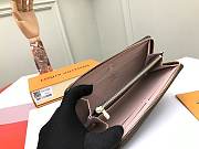 Kitlife Louis Vuitton Zippy Wallet Damier Ebene Canvas Pink Interior - 19x9cm - 5