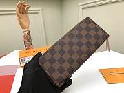 Kitlife Louis Vuitton Zippy Wallet Damier Ebene Canvas Pink Interior - 19x9cm - 3