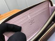 Kitlife Louis Vuitton Zippy Wallet Damier Ebene Canvas Pink Interior - 19x9cm - 2