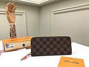 Kitlife Louis Vuitton Zippy Wallet Damier Ebene Canvas Red Interior - 19x9cm - 1