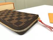 Kitlife Louis Vuitton Zippy Wallet Damier Ebene Canvas Red Interior - 19x9cm - 5