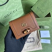 Kitlife Gucci Diana card case wallet brown leather - 658244 - 11*9*3cm - 1