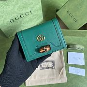 Kitlife Gucci Diana card case wallet green leather - 658244 - 11*9*3cm - 1