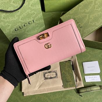 Kitlife Gucci Diana continental wallet pink leather - 19*10*3.5cm