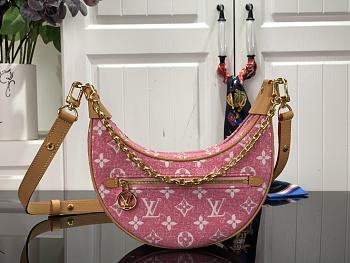 Kitlife Louis Vuitton Loop Baguette Handbag Denim Pink - M59609 - 25 x 19 x 15 cm