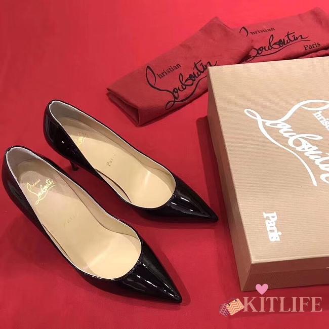 Kitlife Christain Louboutin Pigalle Follies Black Patent - 7cm - 1